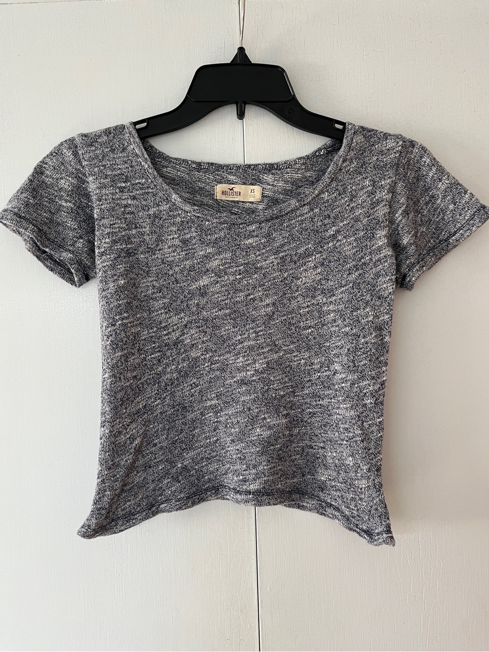 Hollister Women's Heather Blue Short Sleeve Scoop Tee